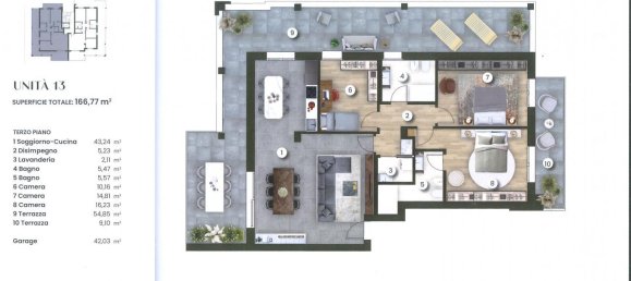 4 rooms Penthouse in Montegrotto Terme, Italy No. 234194 10