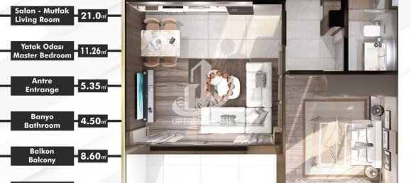 Квартира 1+1 в Анталья, Турция № 10886 3