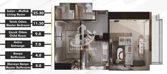 Квартира 1+1 в Анталья, Турция № 10886 2