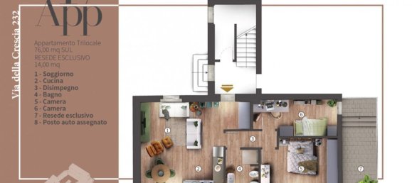 3 rooms Apartment in Campi Bisenzio, Italy No. 10774 2