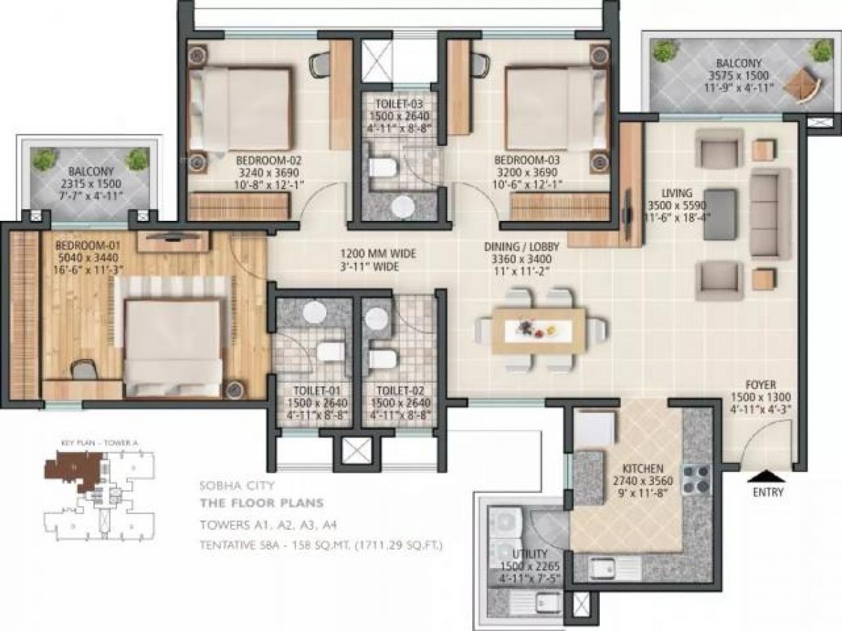 3 bedrooms House in Gurgaon, India No. 22467