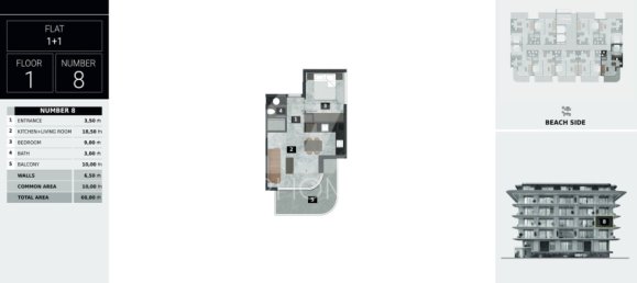 Wohnung 1+1 in Alanya, Turkey, Nr. 14444 2