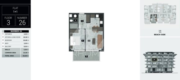 Wohnung 1+1 in Alanya, Turkey, Nr. 14444 20