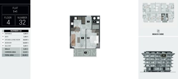 Wohnung 1+1 in Alanya, Turkey, Nr. 14444 26