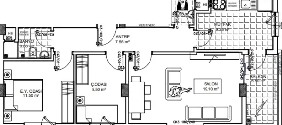 Appartement 2+1 à Kepez, Turkey No. 32977 5