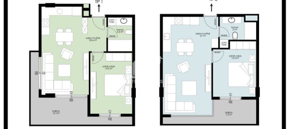 Apartamento 1+1 em Kargicak, Turkey N.º 6845 22