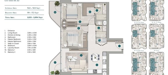 Apartamento de 3 dormitorios en Dubai, UAE No. 107872 30