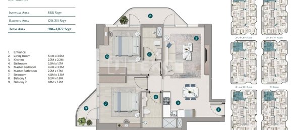 Apartamento de 3 dormitorios en Dubai, UAE No. 107872 29