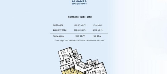 Apartamento de 3 dormitorios en Al Hamra Village, UAE No. 107290 3