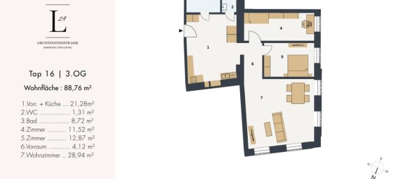 3-Zimmer Penthouse in Alsergrund, Austria, Nr. 185081 12