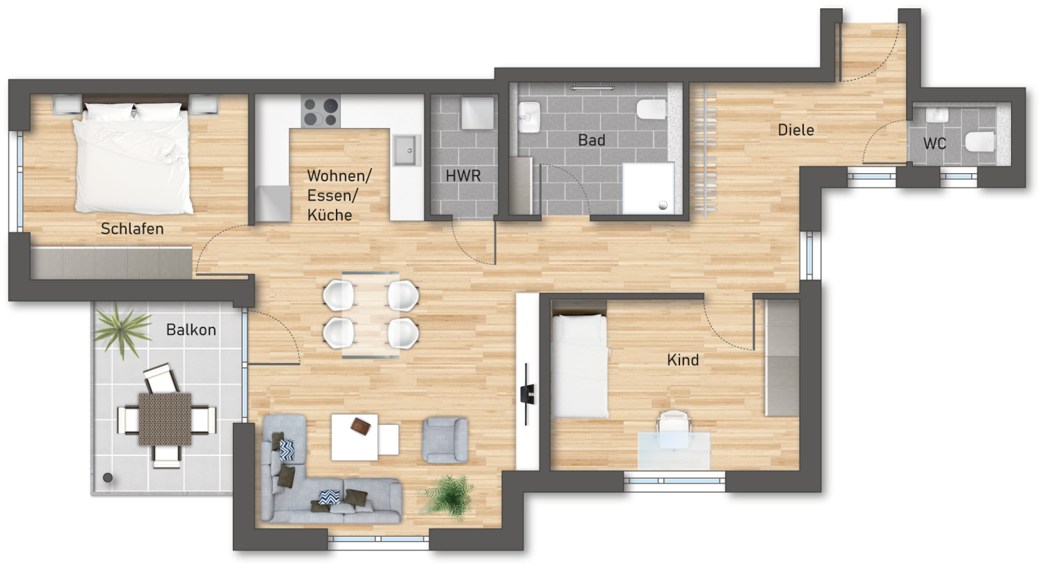 Apartamento T2 em Rems-Murr-Kreis, Germany N.º 16419