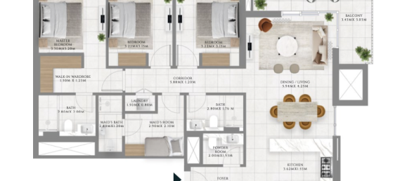 1 Schlafzimmer Wohnung in Dubai Hills Estate, UAE, Nr. 121594 7