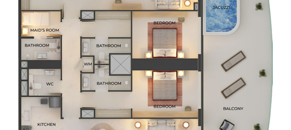 Студия в Даунтаун Дубай (Даунтаун Бурдж Дубай), ОАЭ № 121085 12