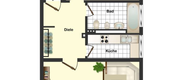 1 غرف نوم شقة في Wiesbaden, Germany رقم 32735 2