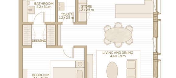 Apartamento de 1 dormitorio en Dubai, UAE No. 121358 6