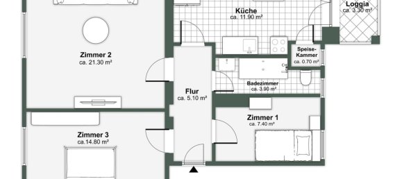 2 Schlafzimmer Wohnung in Wedding, Germany, Nr. 228971 11