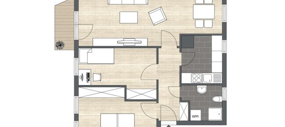 Квартира с 2 спальнями в Золинген, Германия № 223310 4