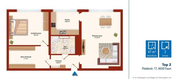 2 rooms Apartment in Traun, Austria No. 260919 14