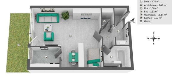 Квартира с 1 спальней в Мюнхен, Германия № 273239 18