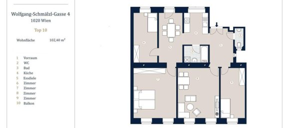 5 rooms Apartment in Leopoldstadt, Austria No. 250244 16