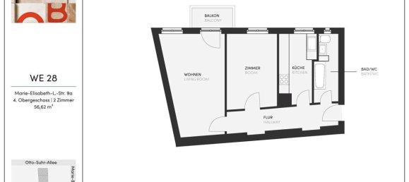Apartamento de 2 divisões em Charlottenburg, Germany N.º 68353 2