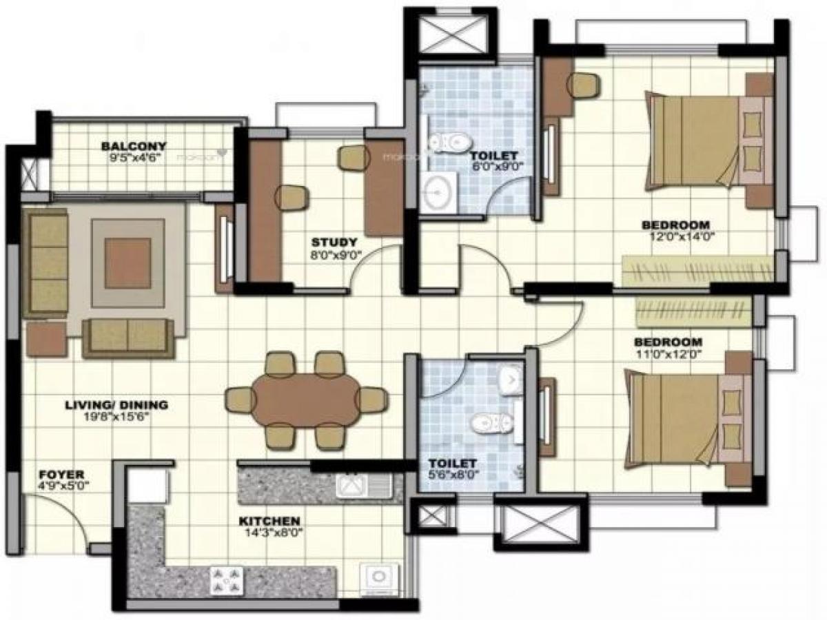 2 chambres Maison à Bangalore, India No. 49346