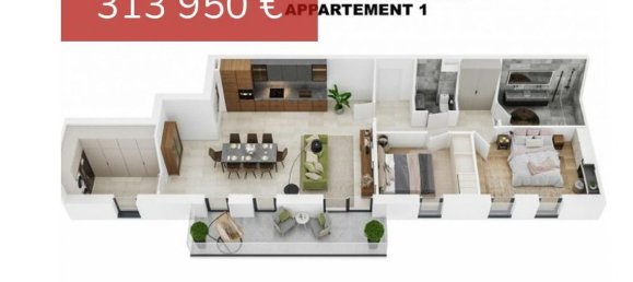 2 غرف نوم شقة في Sarreguemines, France رقم 77259 2