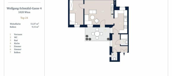 2 rooms Apartment in Leopoldstadt, Austria No. 45965 10