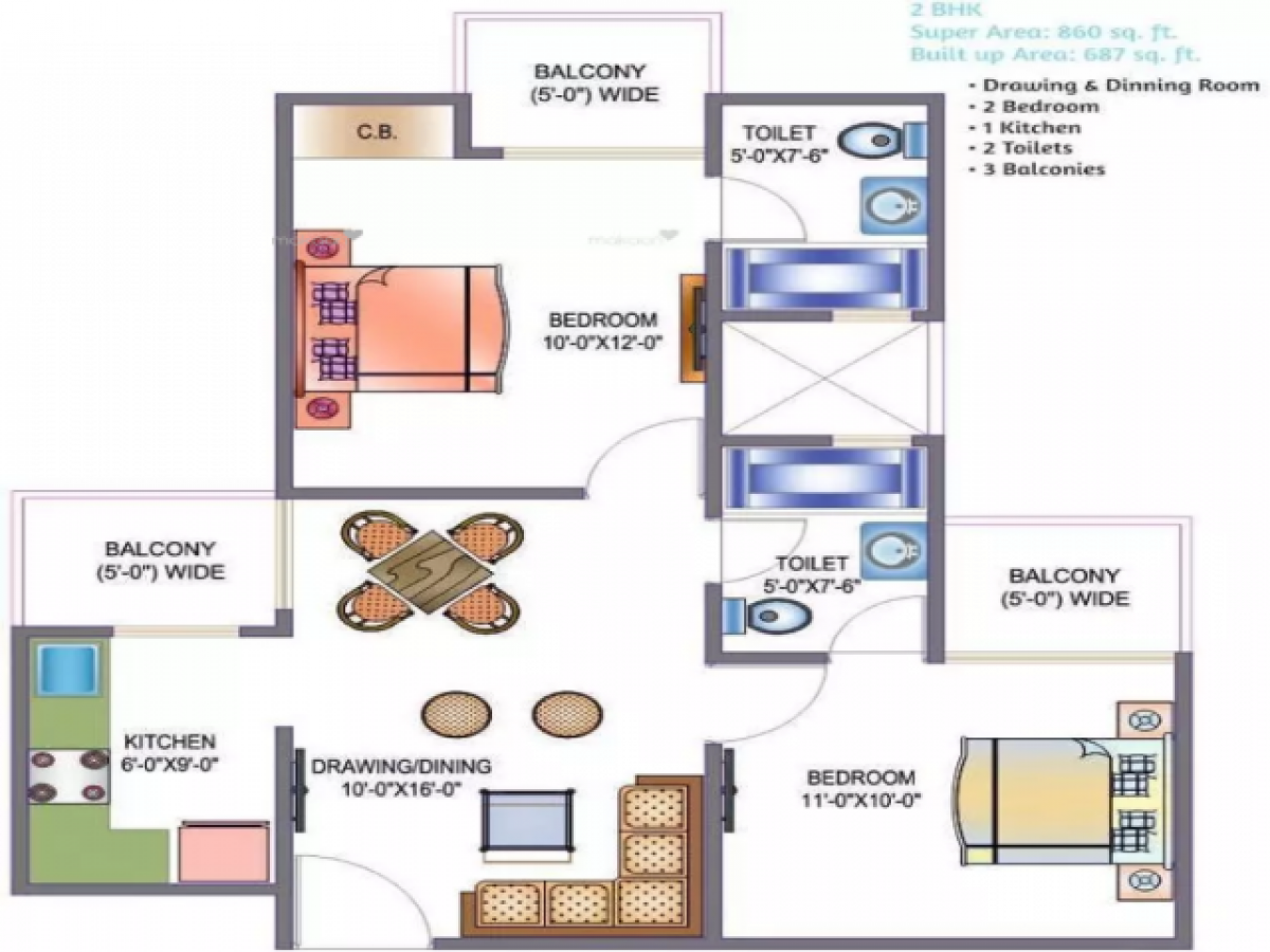 2 bedrooms House in Noida, India No. 67278