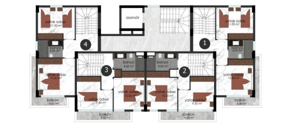 3 rooms Apartment in Alanya, Turkey No. 9645 6