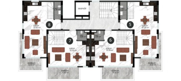 3 rooms Apartment in Alanya, Turkey No. 9645 7