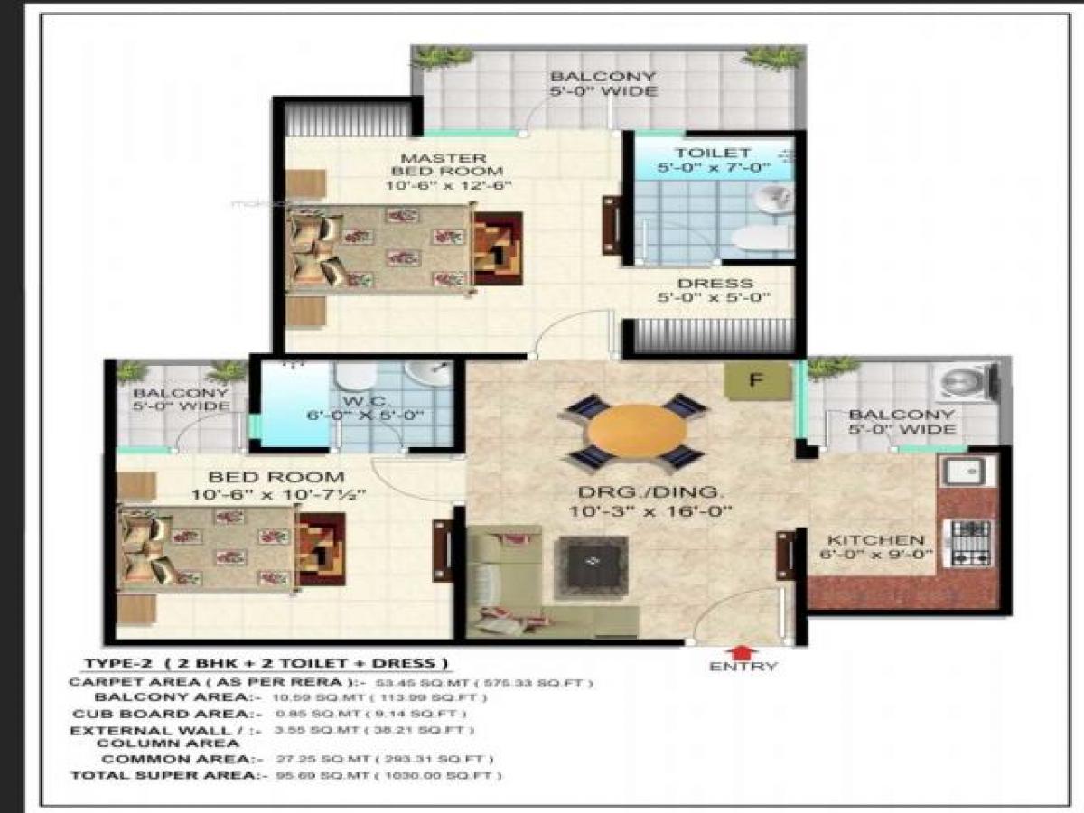 2 Schlafzimmer Haus in Ghaziabad, India, Nr. 21339