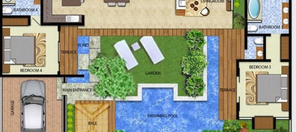 Вилла с 3 спальнями в Seminyak, Бадунг, Бали, Индонезия № 3277 27