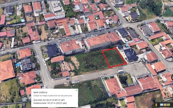 Terreno em Paços de Brandão, Portugal 630 m² N.º 155325