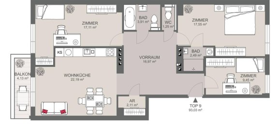 3 bedrooms Apartment in Wahring, Austria No. 260770 10