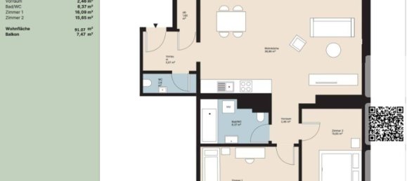 3 rooms Apartment in Leopoldstadt, Austria No. 77373 4