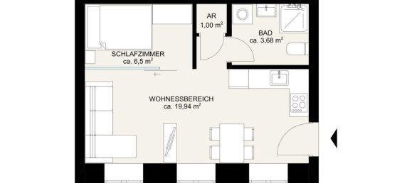 Apartamento de 2 divisões em Rudolfsheim-Funfhaus, Austria N.º 196185 3