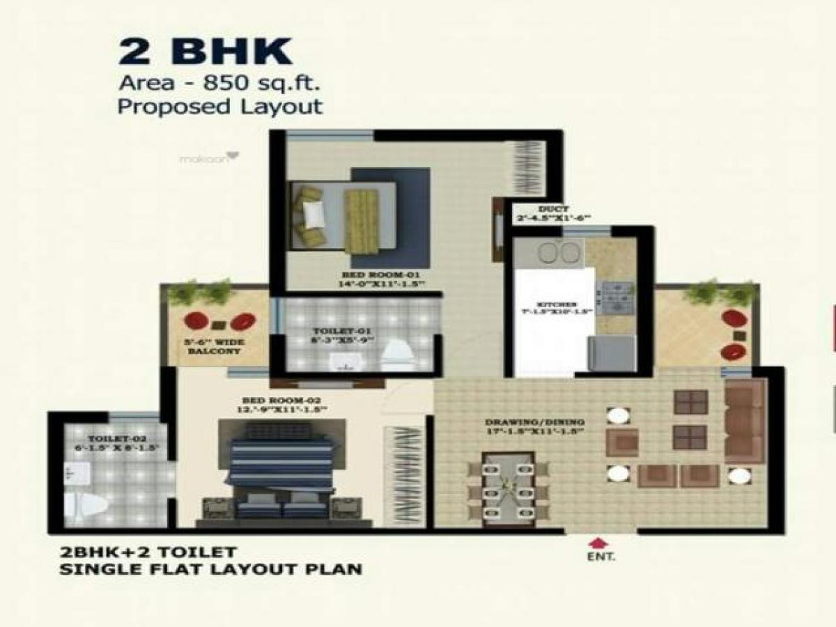 2 bedrooms House in Chandigarh, India No. 64270