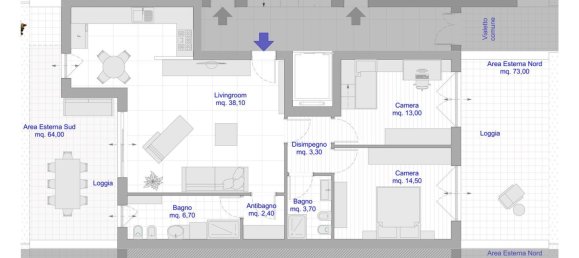 3 rooms Apartment in Calusco d'Adda, Italy No. 129536 37