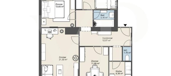 Apartamento de 3 dormitorios en Dobling, Austria No. 139021 17