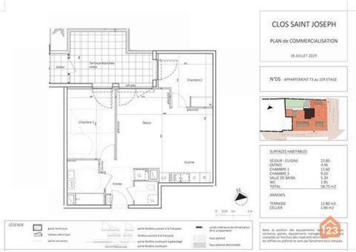 2 Schlafzimmer Eigentumswohnung in Vendargues, France, Nr. 35903