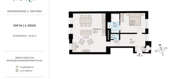 Apartamento de 2 habitaciónes en Leopoldstadt, Austria No. 218897 16