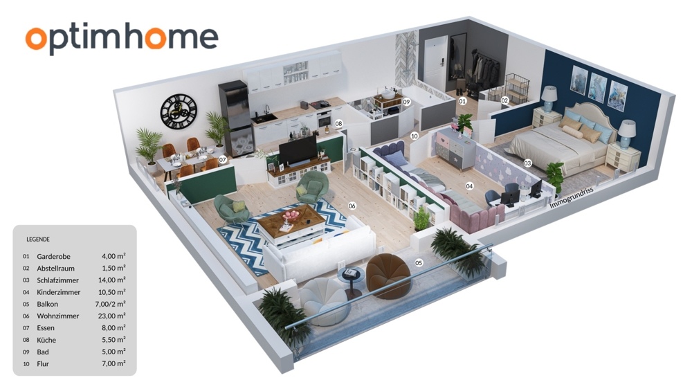 Квартира с 3 комнатами в Франкфурт на Майне, Германия № 40084