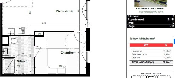 1 غرف نوم شقة في Metz, France رقم 75376 2