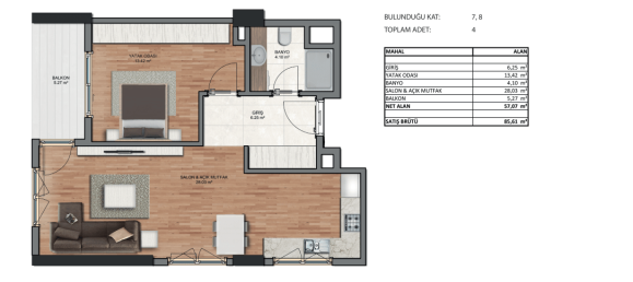 2 rooms Penthouse in Küçükçekmece, Turkey No. 9847 20