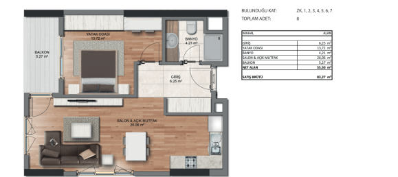2 rooms Penthouse in Küçükçekmece, Turkey No. 9847 13