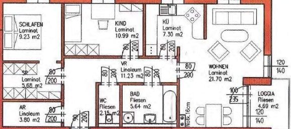 3غرفة شقة في Leonding, Austria رقم 252292 12