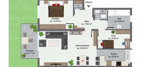 2 غرف نوم شقة في Heilbronn, Germany رقم 61943 2