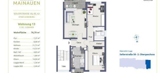 3 rooms Apartment in Wurzburg, Germany No. 38103 9