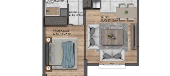 Квартира с 2 комнатами в Эсеньюрт, Турция № 30056 20